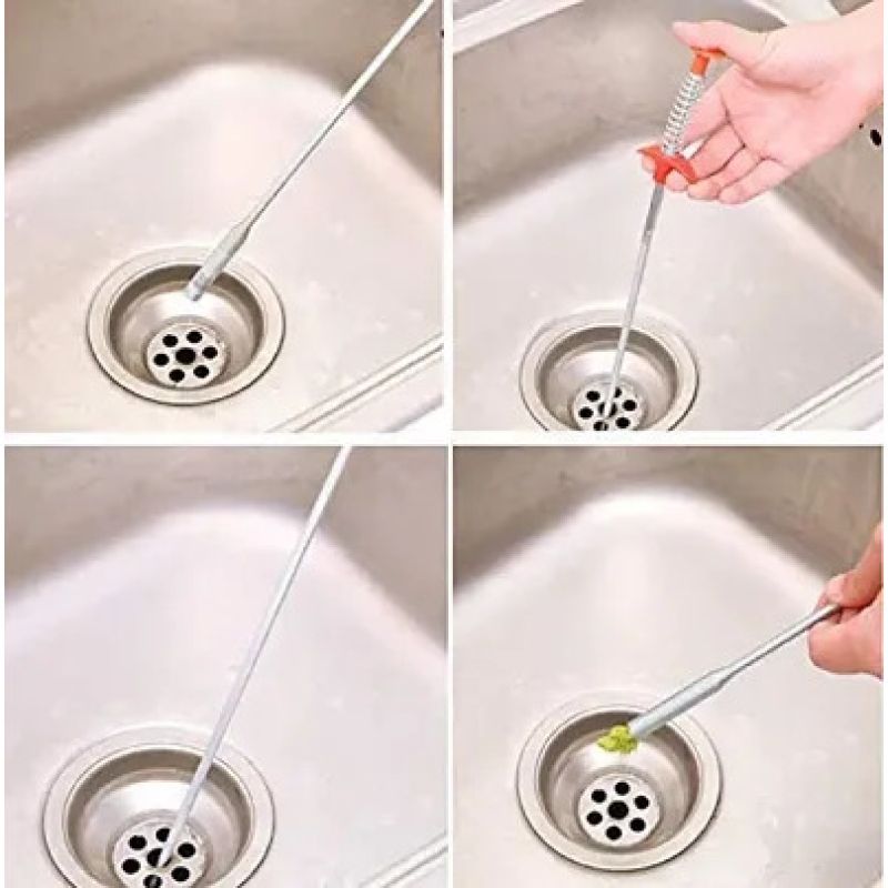 Drain Pipe Cleaning Spring Stick, Hair Catching Drain Pipe